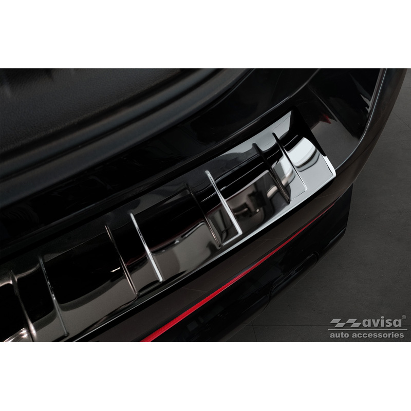 Zwart-Chroom RVS Achterbumperprotector  BMW X1 U11 / U11 xLine 2022- 'Ribs'