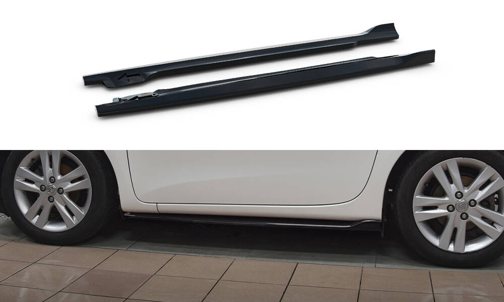 Zijskirts diffusors Toyota IQ Glans Zwart Maxton