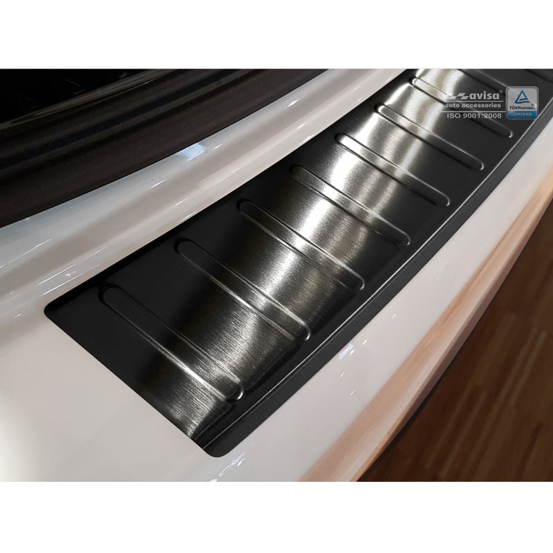 Zwart RVS Achterbumperprotector  Volvo V60 2010-2018 'Ribs'
