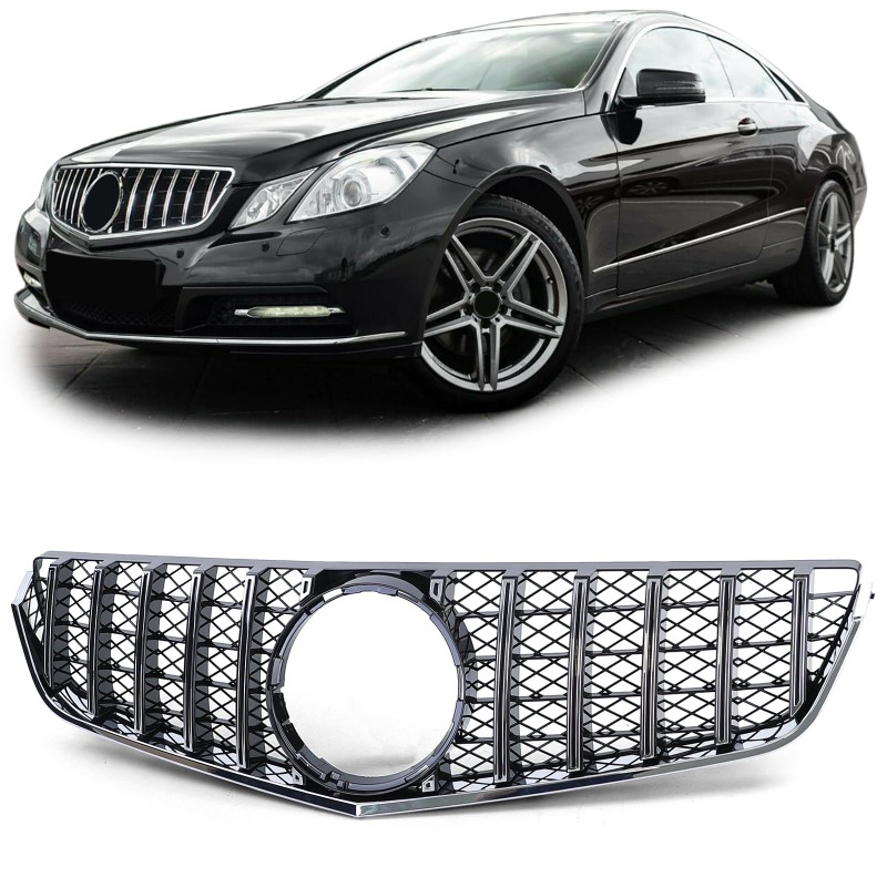 Grill Mercedes C207 W207 A207 (2009-2012) Coupe Cabrio GT Look Glans Zwart/Chroom