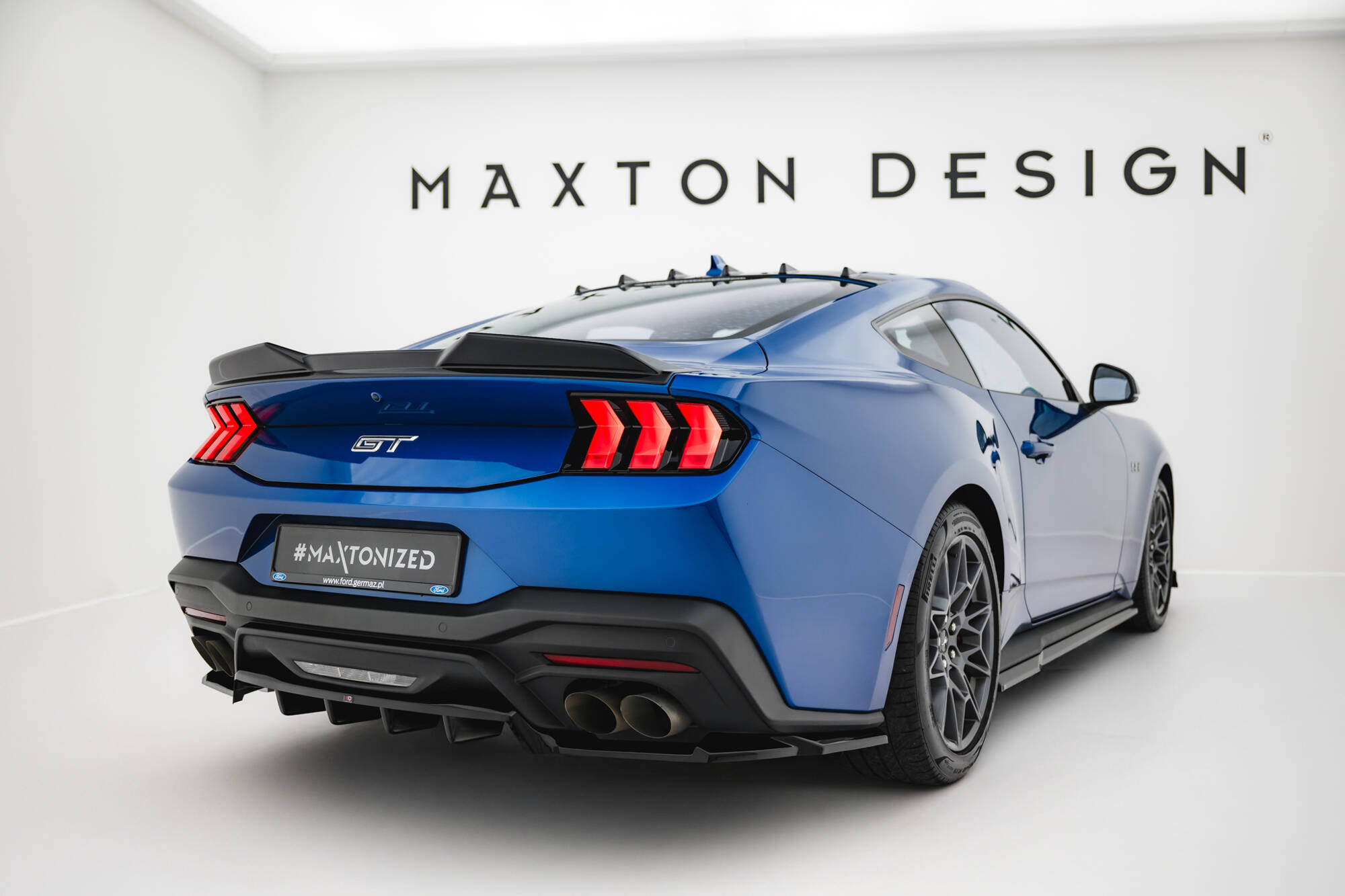 Achter Diffuser Ford Mustang GT MK7 Maxton Glanzend zwart