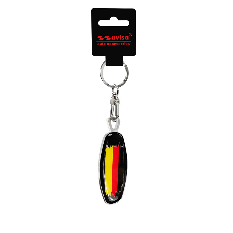 RVS sleutelhanger - Emblem/ Flag Star of David+DE