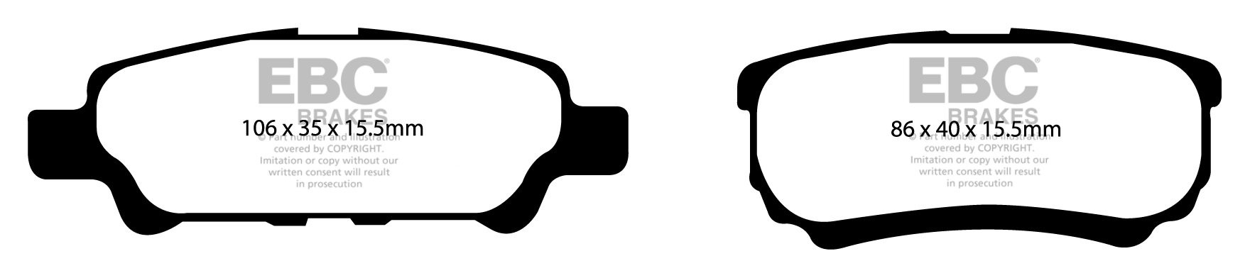 EBC Brakes DODGE (USA) Caliber 2.2 TD 2010-2011 Remblokken achte
