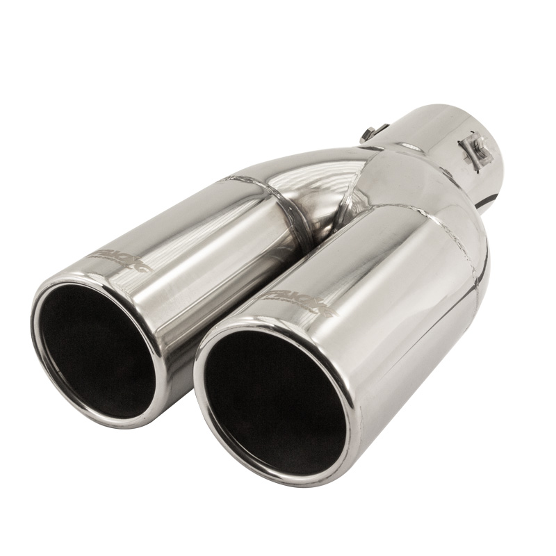 Simoni Racing Uitlaatsierstuk Dubbel Rond RVS - Ø63xL220mm - Montage ->60mm