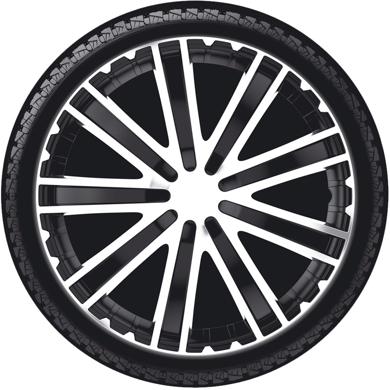 4-Delige Wieldoppenset Toro 16-inch zwart/zilver