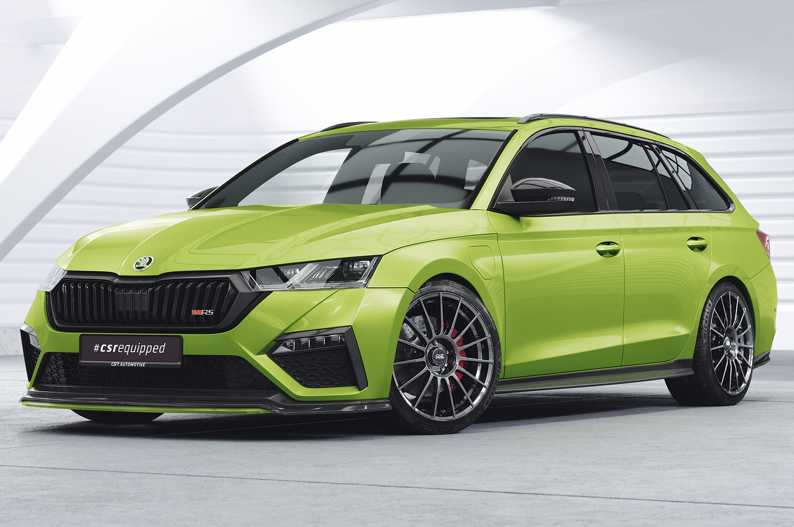 Voorspoiler Skoda Octavia 4 VRS CSR Glans Zwart