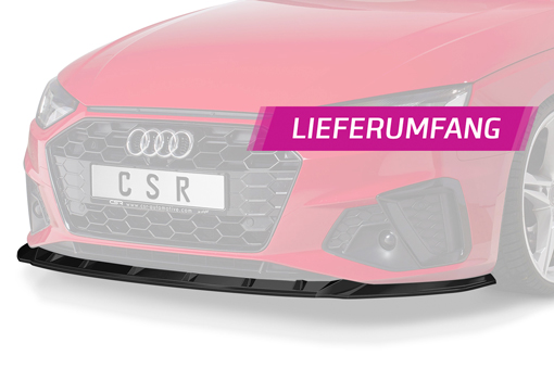 Voorspoiler Audi A4 B9 FL S-Line 2020-.. Glans Zwart
