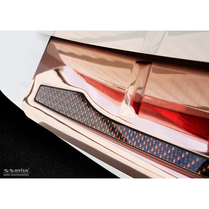 RVS Achterbumperprotector 'Deluxe'  BMW 5-Serie G31 Touring 2017-2020 excl. M-Sport 'Performance' 'Brushed' Koper/Koper Carbon
