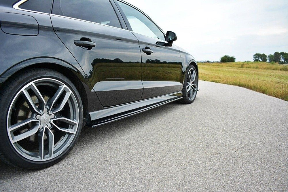 Zijskirts Audi A3 8V S-line Sedan Zwart Glans