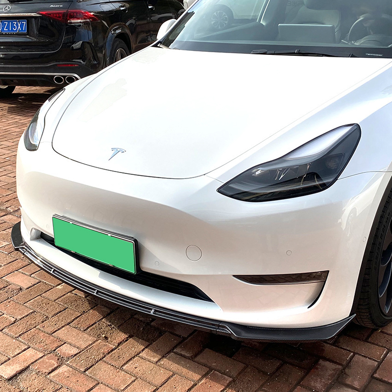 Voorspoilerlip  Tesla Model Y 2019- (Glanzend Zwart ABS)