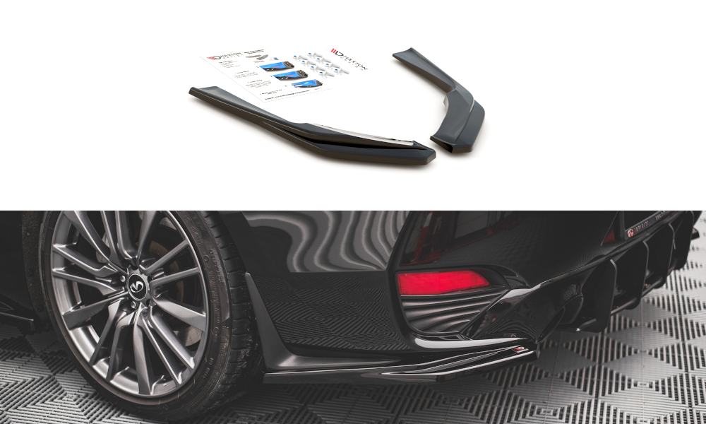 Achterzij Spoilers Infiniti Q60 S MK2 Glanzend Zwart