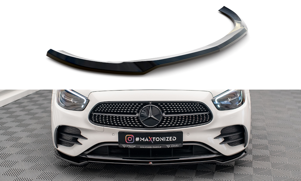 Voorspoiler V.1 Mercedes E Klasse W213 FL AMG Line Maxton Glans Zwart