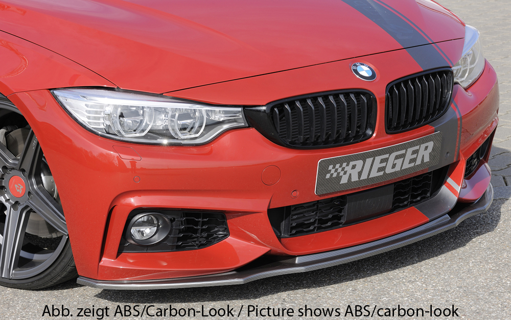 Voorspoiler BMW 4 Serie M Pakket F32 F33 F36 Rieger Glans Zwart