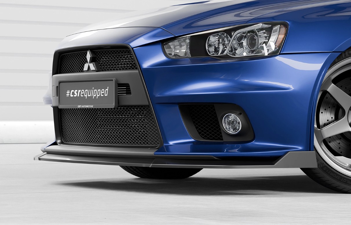 Voorspoiler Mitsubishi Lancer Evolution X CSR Glans Zwart