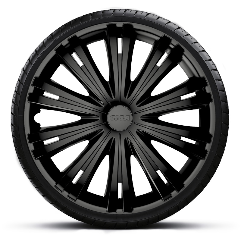 4-Delige Wieldoppenset Giga 13-inch mat zwart