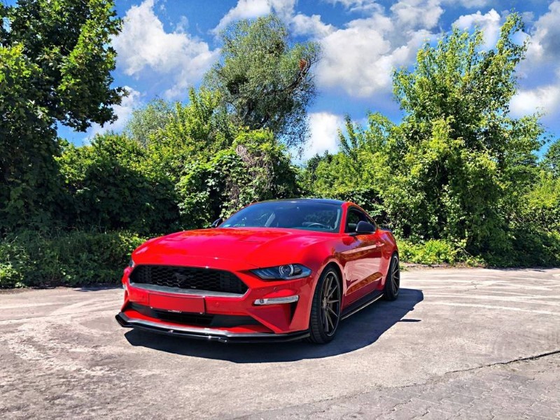 Voorspoiler Ford Mustang Mk. 6 Facelift Glanzend Zwart