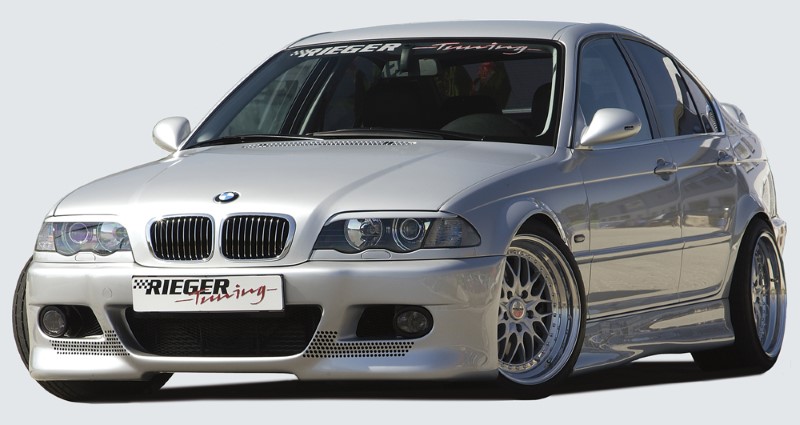 Voorbumper M3 look BMW E46 sedan/touring Rieger met gaatjes