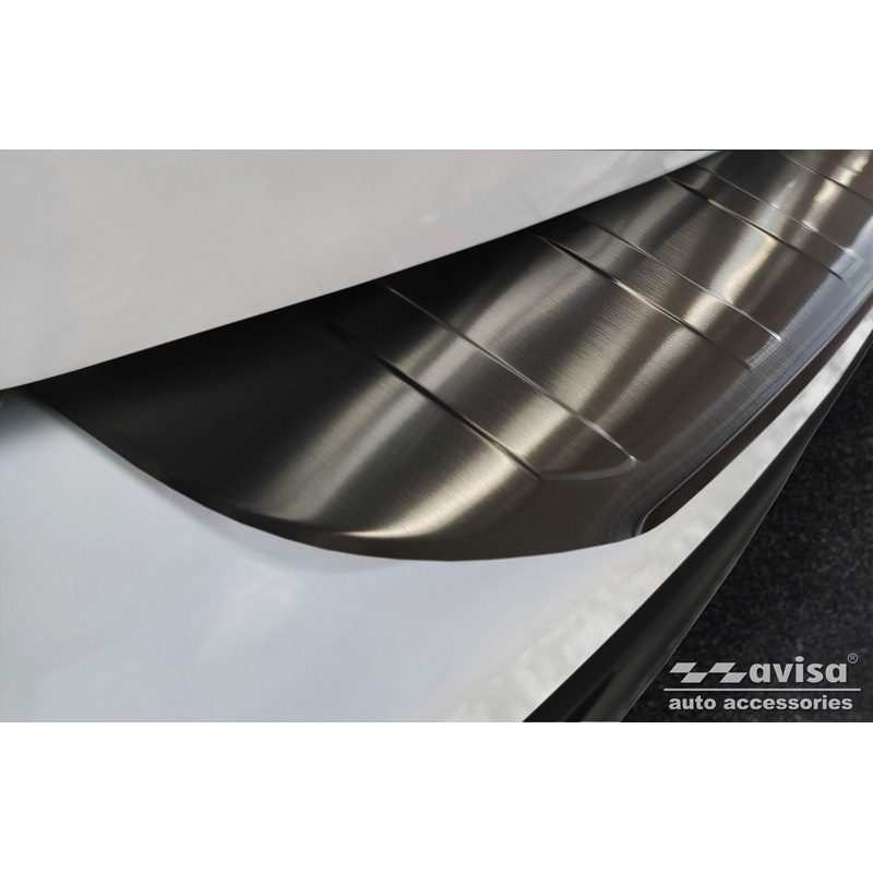 Zwart RVS Achterbumperprotector  Mercedes GLB (X247) incl. AMG 2019- 'Ribs'
