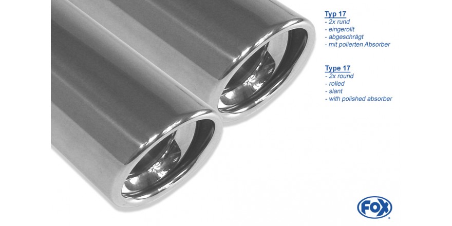 VW Scirocco - 13 Einddemper Uitgang rechts/links 55mm - 2x76 Typ