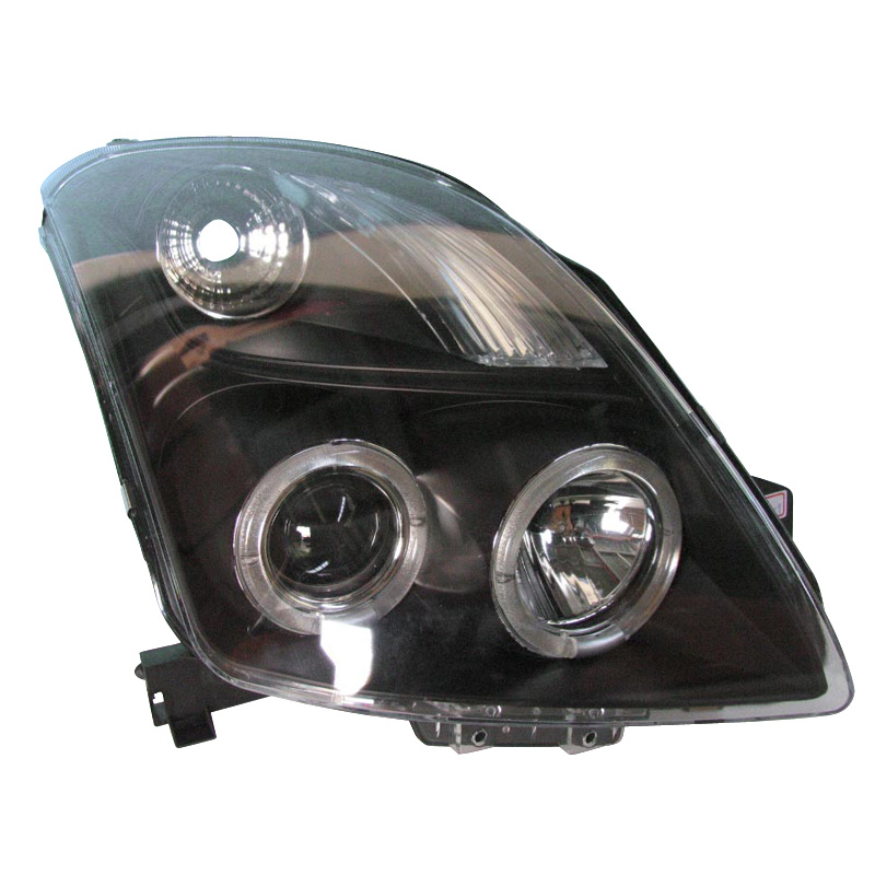 Set Koplampen  Suzuki Swift II 2005-2010 - Zwart - incl. Angel-Eyes - Type 2