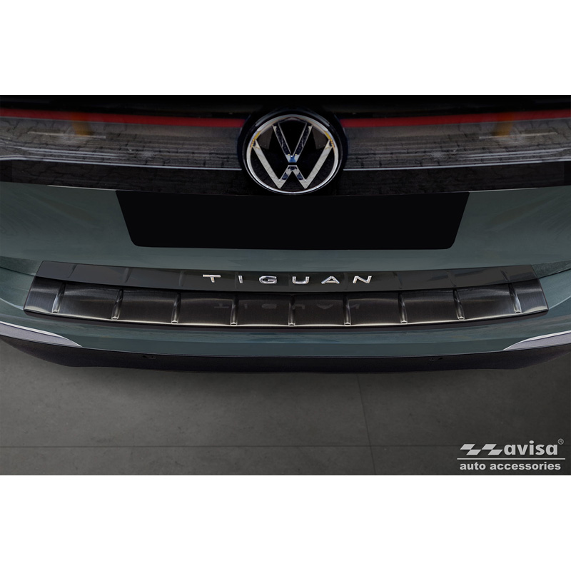 Zwart RVS Achterbumperprotector  Volkswagen Tiguan (CT1) 2024- 'Ribs'