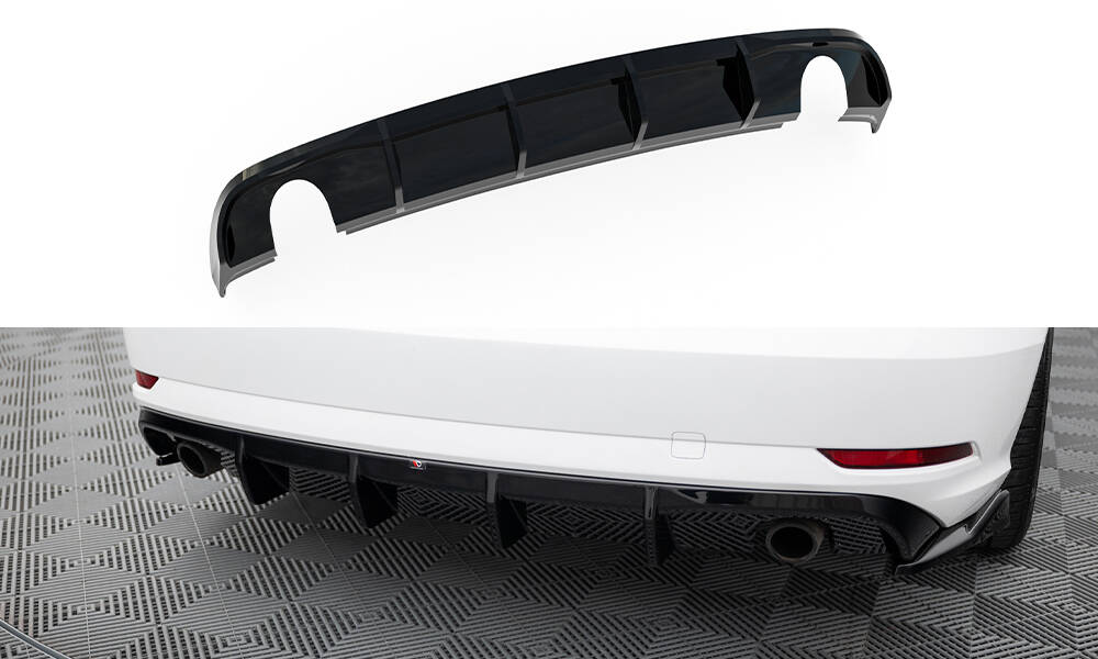 Achter Diffuser Audi A3 Sedan 8V Facelift Maxton Glanzend zwart