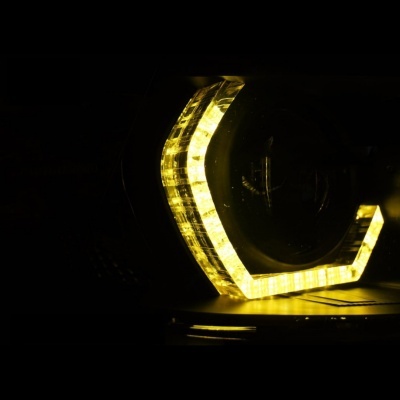 Koplampen BMW 3-Serie F30/F31 Angel Eyes Yellow LED DRL Zwart