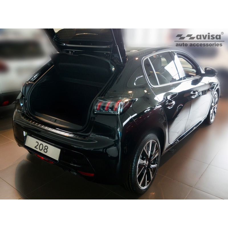 Zwart RVS Achterbumperprotector  Peugeot 208 II HB 5-deurs 2019-2023 & FL 2023- 'Ribs'