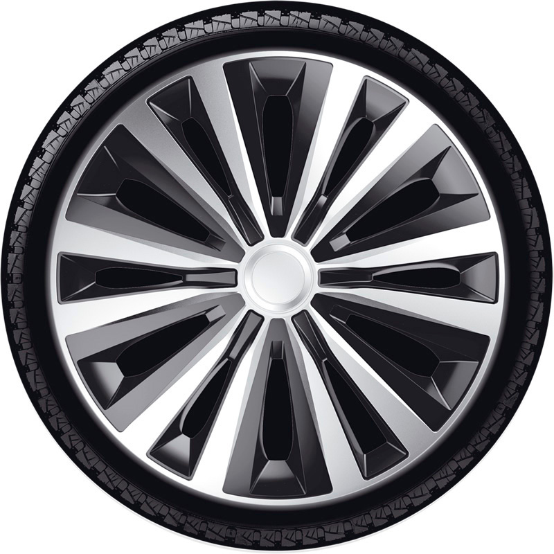 4-Delige J-Tec Wieldoppenset Multi 15-inch zilver/zwart