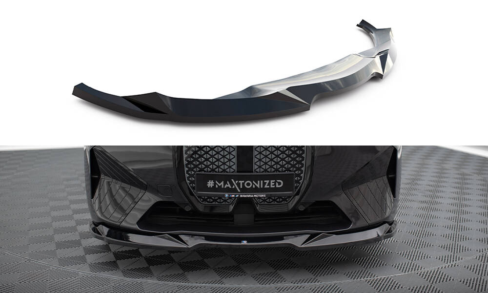 Voorspoiler V.2 BMW iX i20 Maxton Glans Zwart