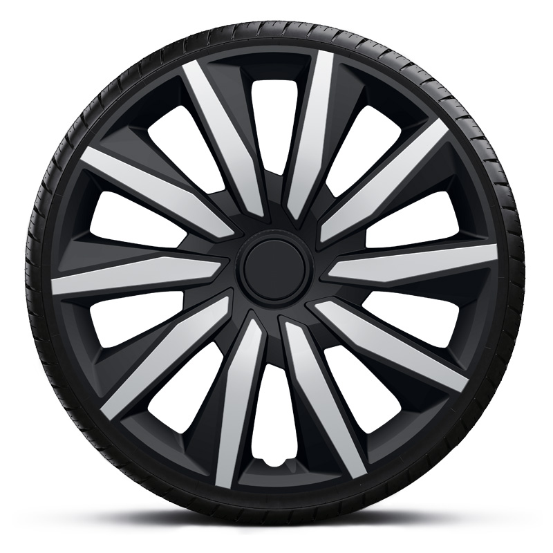 4-Delige Wieldoppenset Decente 14-inch zilver/zwart