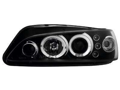 Koplampen Peugeot 306 97-00 Angel Eyes zwart