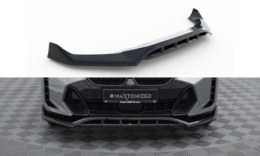 Voorspoiler V.2 BMW X6 M-pakket G06 FL Maxton Glans Zwart