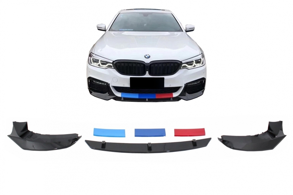 Voorspoiler BMW 5 Serie G30 G31 17-20 M Performance Look M Stripes