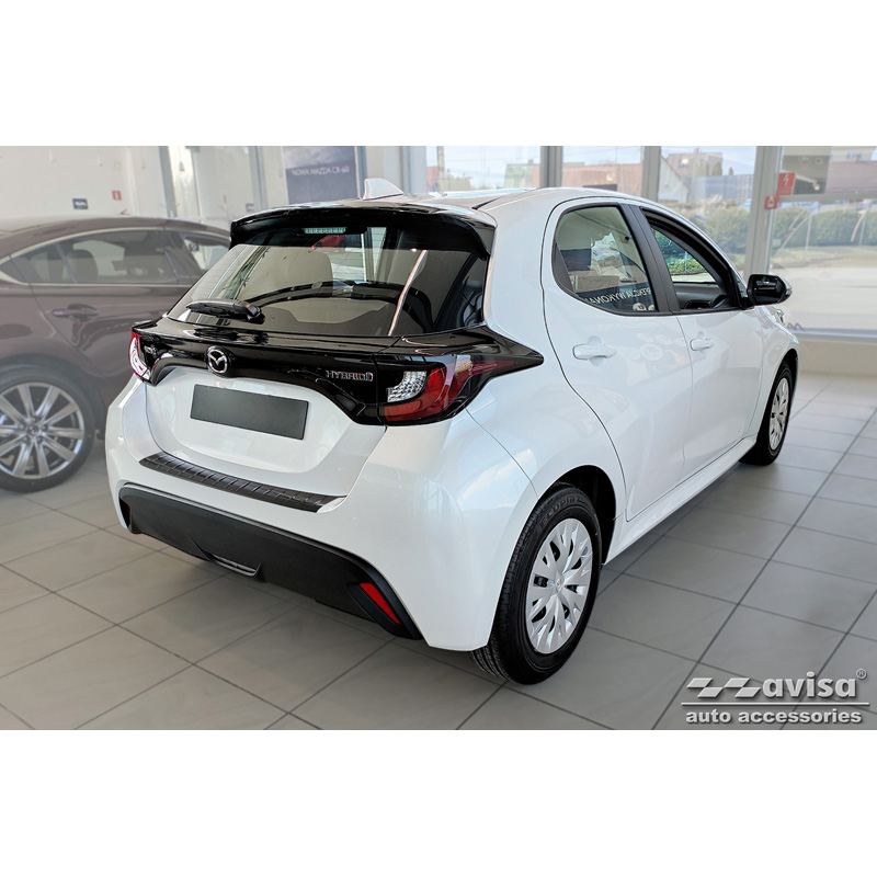 Zwart RVS Achterbumperprotector  Mazda 2 Hybrid 2022- 'Ribs'