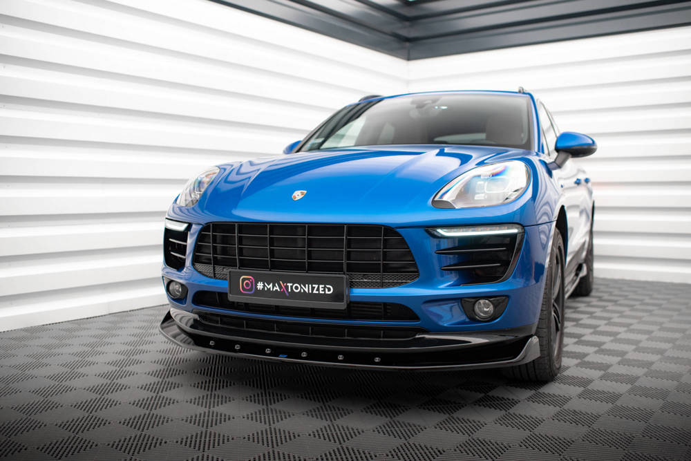 Voorspoiler V.1 Porsche Macan Mk1 Maxton Glans Zwart