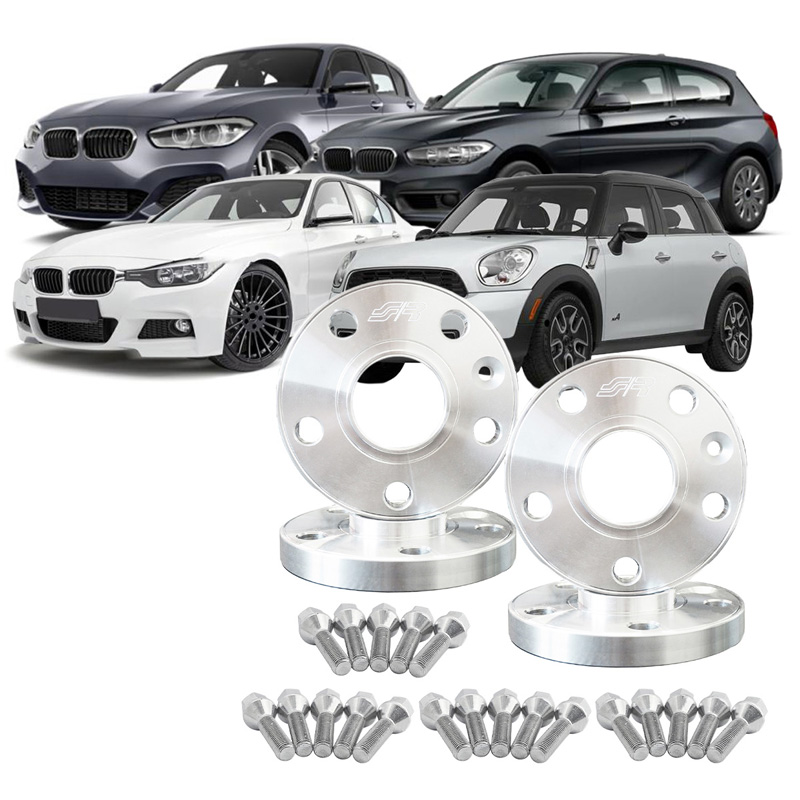 Simoni Racing Aluminium Spoorverbreder Set - 2x12mm(VA) - 2x16mm(AA) (Naaf 72,6mm) inclusief wielbouten -  BMW diversen