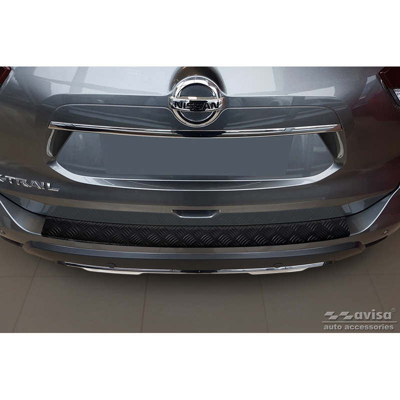 Matzwart Aluminium Achterbumperprotector  Nissan X-Trail III (T32) Facelift 2017-2021 'Riffled Plate'