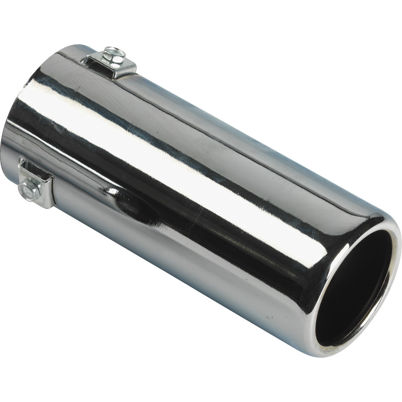 Uitlaatsierstuk Staal/Chroom - rond 70mm - lengte 170mm - 35-57mm aansluiting
