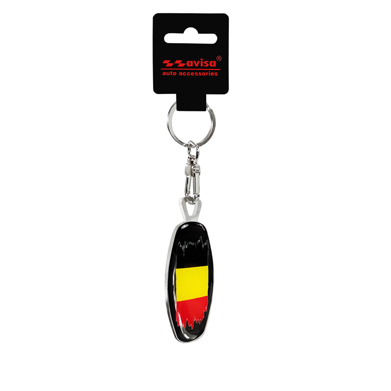 RVS sleutelhanger - Emblem/ Flag Star of David+BE