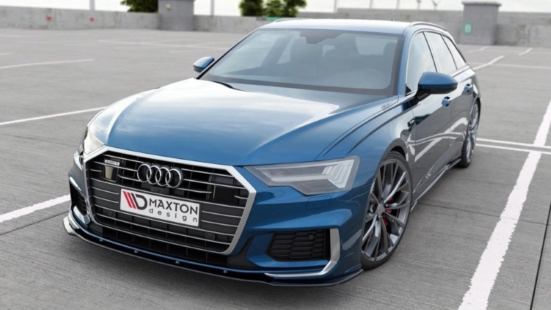 Voorspoiler V.2 Audi A6 S-Line / S6 C8 Maxton Glans Zwart