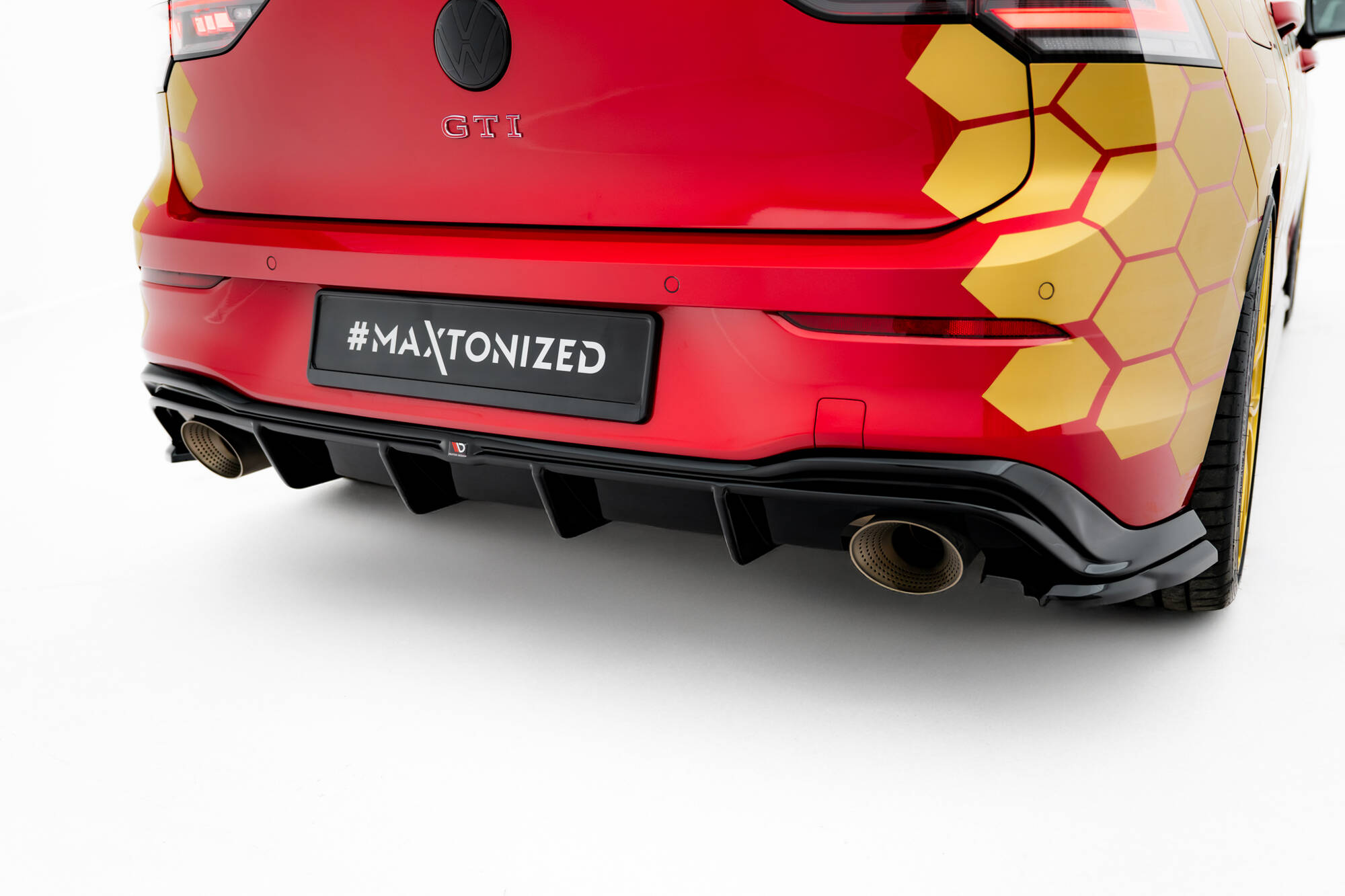 Achter Diffuser Volkswagen Golf GTI Clubsport MK8 Facelift Maxton Glanzend zwart