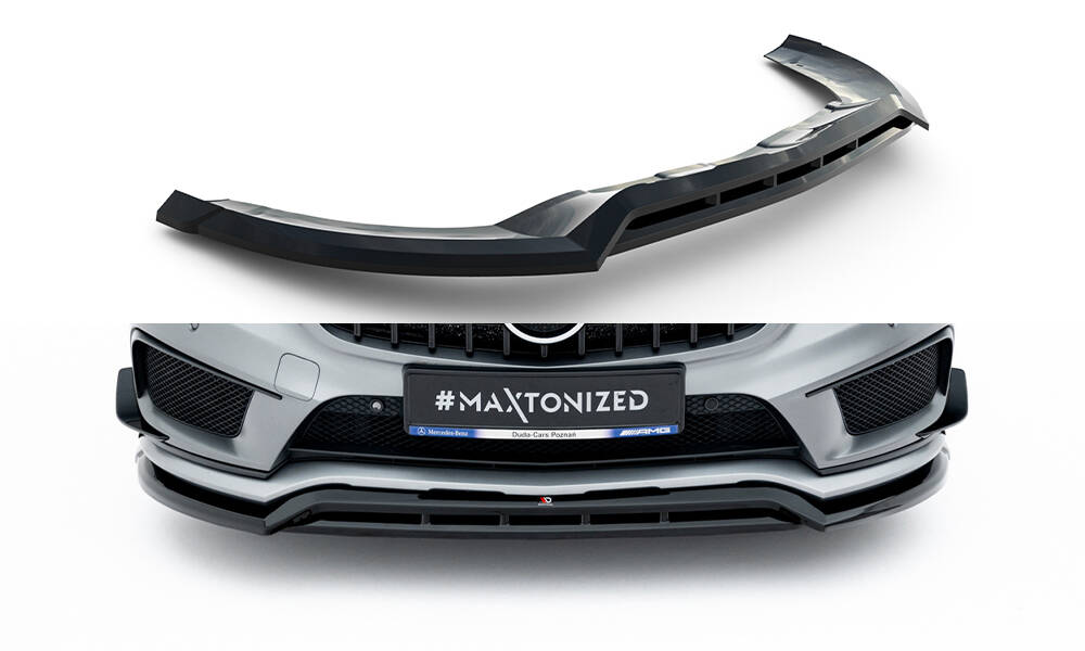 Voorspoiler Mercedes-Benz GLA 45 AMG Off-roader X156 Maxton Glanzend zwart