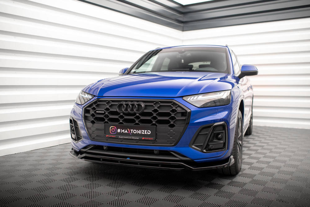 Voorspoiler V.1 Audi SQ5 / Q5 S-Line SUV / Sportback Facelift Maxton Glans Zwart