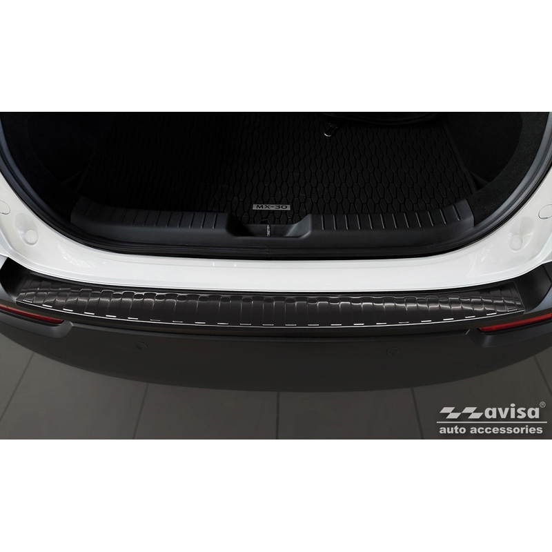Zwart RVS Achterbumperprotector  Mazda MX-30 2020- - 'Ribs'