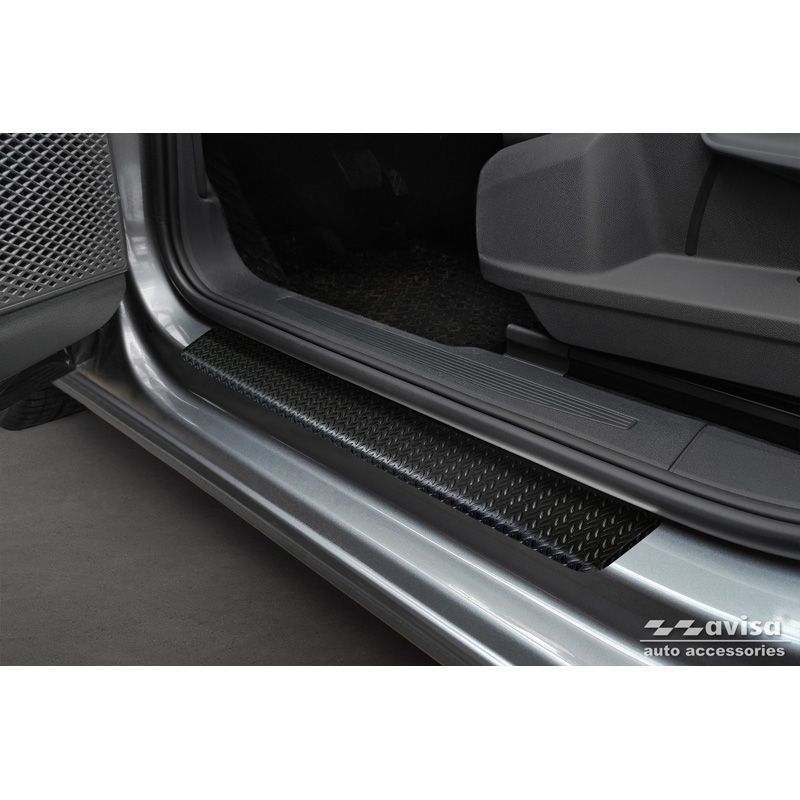 Aluminium Instaplijsten 'Riffled Plate'  Volkswagen Caddy V 2020- - 2-delig - Zwart