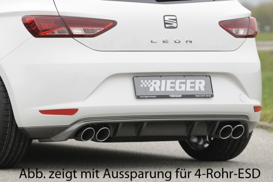 Diffuser Seat Leon F5 Rieger dubbele uitlaat links glans zwart