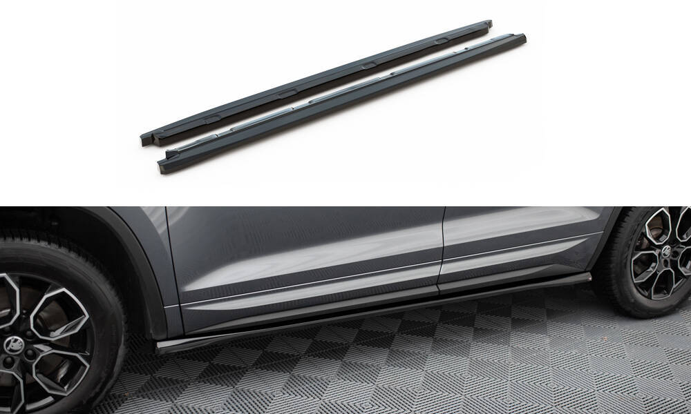 Zijskirts Skoda Kodiaq Mk1 Facelift Sportline Maxton Design glans zwart