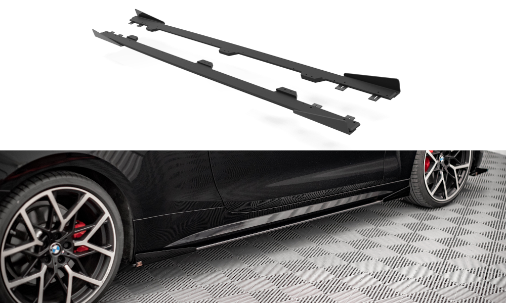 Zijskirts met Canards Street Pro  BMW 4-Serie G22 M-Pakket Maxton