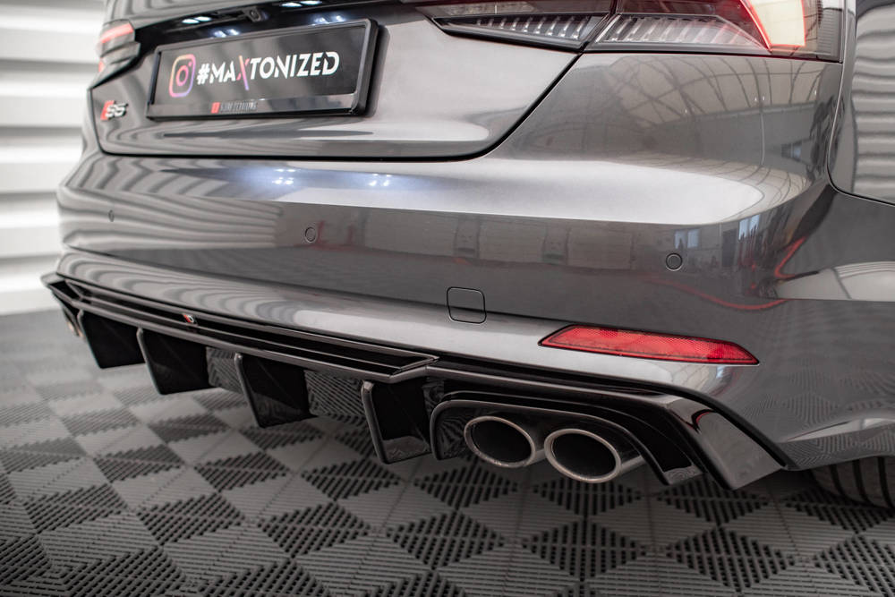 Achter Aanzet Audi S5 A5 F5 Coupe / Sportback Glanzend Zwart